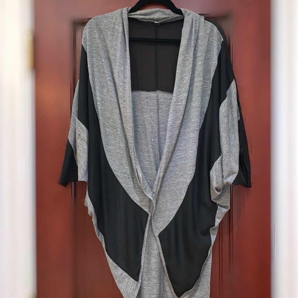 Gray/ Black Stripe Cardigan